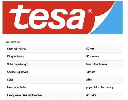 Taśma malarska maskująca TESA 50mx50mm