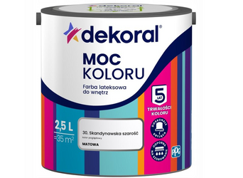 Farba lateksowa DEKORAL MOC KOLORU skandynawska szarość 2,5L
