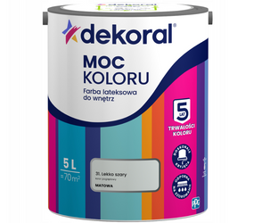 Farba lateksowa DEKORAL MOC KOLORU lekko szary 5L