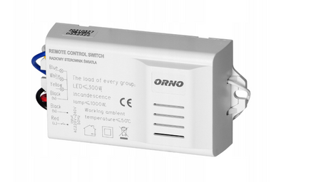 Bezprzewodowy 3-kanałowy sterownik oświetlenia z pilotem ORNO OR-GB-44
