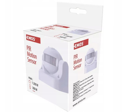Czujnik ruchu EMOS G1120 IP44 PIR 180 stopni 12M 1200W biały