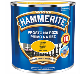 Farba HAMMERITE Prosto na rdzę żółty połysk 0,25 L