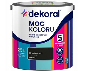 Farba lateksowa DEKORAL MOC KOLORU mała czarna 2,5L