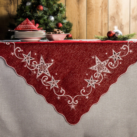Obrus świąteczny Bożonar. MERRY 85X85cm gwiazdki