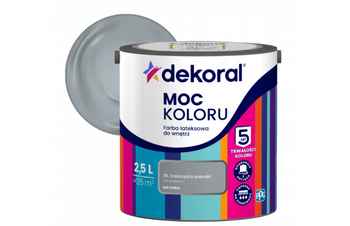 Farba lateksowa DEKORAL MOC KOLORU srebrzysta szarość 2,5L