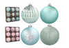 Bombki choinkowe komplet 9 szt. plastikowe 8cm mięta lub róż