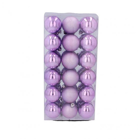 Bombki choinkowe komplet 36szt. bombek plastikowych 6cm niebieski lub fiolet