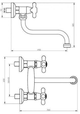 Bateria kuchenna DIAMOND RETRO ścienna