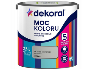Farba lateksowa DEKORAL MOC KOLORU szara eminencja 2,5L