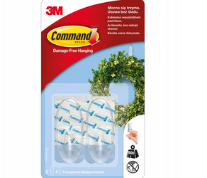 Haczyk średni przezroczysty COMMAND 2szt. 0,9kg