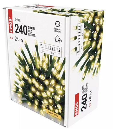 Lampki choinkowe EMOS 240 LED 24m ciepłe białe