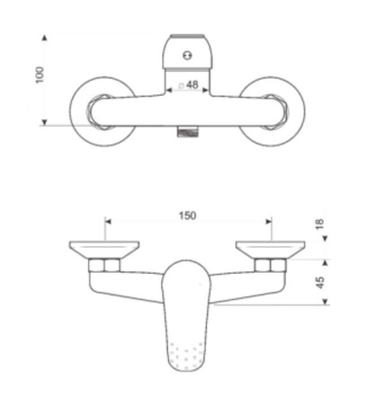 Bateria prysznicowa ścienna LIVENO OMIKRON ARM-OMIK-4