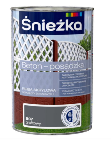 Farba akrylowa do betonu ŚNIEŻKA BETON-POSADZKA grafit 5L