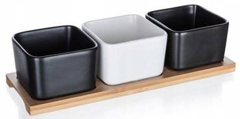 Komplet 3 miseczek kwadratowe na podstawce BANQUET BRILLANTE 4elementów