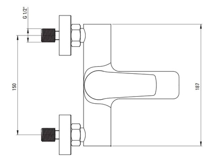 Bateria łazienkowa wannowo-prysznicowa ścienna DEANTE TUBO BUT010M