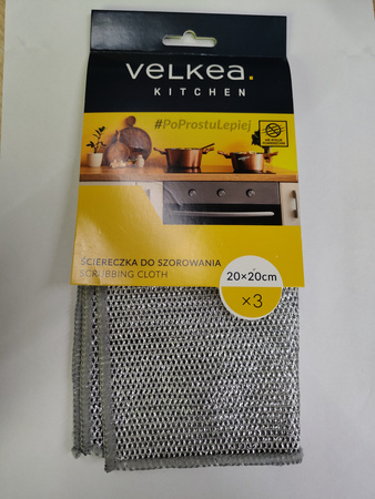 Ściereczka do szorowania VELKEA 20x20cm 3szt.