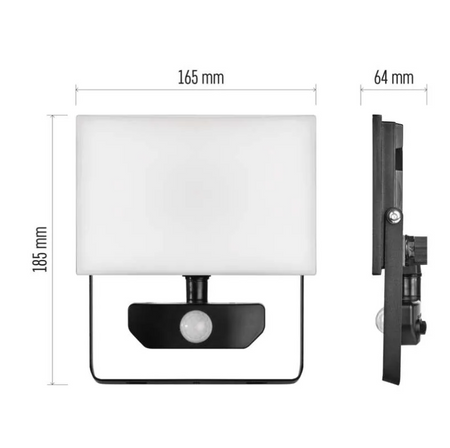Naświetlacz LED TAMBO z czujnikiem PIR, 30 W, 3000 lm, czarny