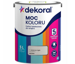 Farba lateksowa DEKORAL MOC KOLORU jesienna mgła 5L