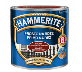 Farba HAMMERITE Prosto na rdzę czerwony tlenkowy połysk 0,7 L
