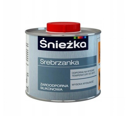 Farba żaroodporna ŚNIEŻKA SREBRZANKA 0,8L