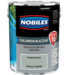 Farba chlorokauczukowa NOBILES popielaty średni 0,9L