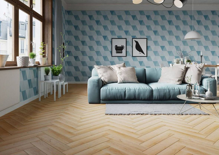 Panele wodoodporne WENINGER De Lux Dąb California Jodełka Lewa 4V AC6 471 JL 12mm