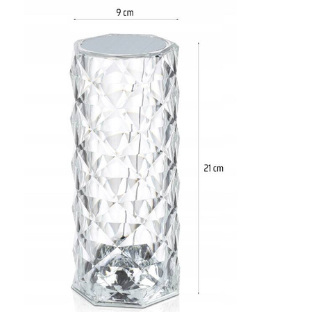 Dekoracyjna lampka LED róża diamentowa 21cm