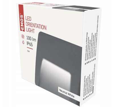 Oprawa naścienna EMOS 3W DW IP65 ZC011415W, IP44