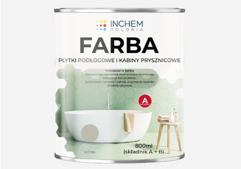 Farba do płytek i kabin prysznicowych INCHEM 0,8L beż