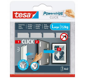 Rzepy samoprzylepny TESA POWERSTRIPS CLICK roz.L 4szt  białe