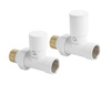 Zestaw zaworów grzejnikowych prosty DIAMOND PN-M-75002 DN15 (1/2) biały
