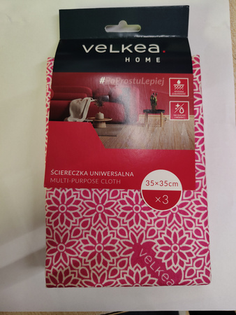 Ściereczka uniwersalna z wiskozy VELKEA 35x35cm 3szt.