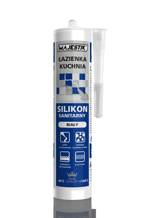 Silikon sanitarny MAJESTIK Łazienka Kuchnia Biały 280 ml