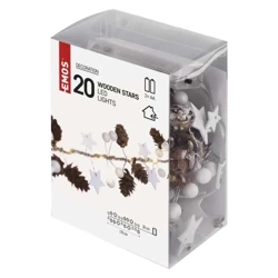 Lampki choinkowe GWIAZDKI, SZYSZKI na baterie EMOS NANO 20 LED 1,7m ciepły biały