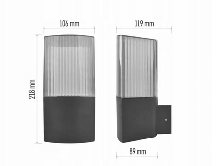 Lampa naścienna Garden LANA 22 cm, na żarówkę E27 max 25W, IP54