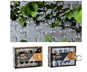Girlanda ogrodowa2+1,8m solarna LUCA 10 LED zimny biały