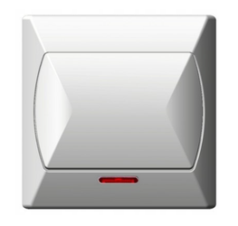 Łącznik pojedynczy z podświetleniem OSPEL AKCENT  ŁP-1AS/00 biały