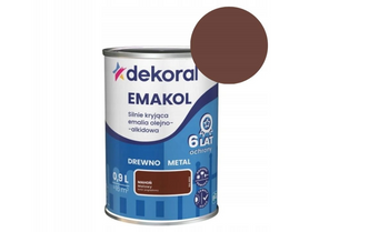Farba olejno-alkidowa DEKORAL EMAKOL STRONG mahoń mat 0,9L