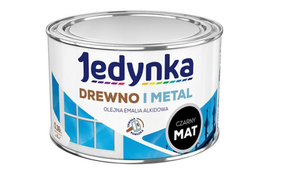 Farba do drewna i metalu JEDYNKA mat czarna 0,36L