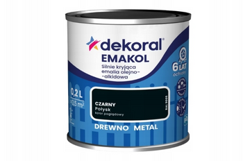Farba olejno-alkidowa DEKORAL EMAKOL STRONG czarny połysk 0,2L