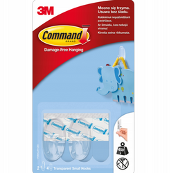 Haczyk mały przezroczysty COMMAND 2szt 0,45kg