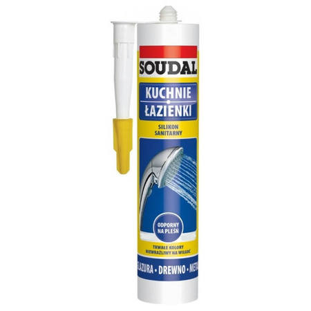Silikon sanitarny SOUDAL bezbarwny łazienkowy 280ml