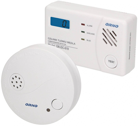Czujnik tlenku węgla + czujnik dymu ORNO OR-DC-620