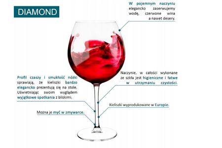 Komplet kieliszków do wina Altom Design Diamond XXL720ml