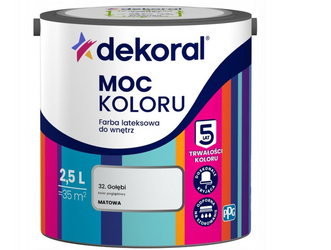 Farba lateksowa DEKORAL MOC KOLORU gołębi 2,5L
