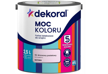 Farba lateksowa DEKORAL MOC KOLORU wrzosowy pastelowy 2,5L