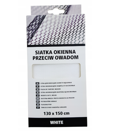 Moskitiera siatka okienna przeciw owadom SCLEY 130x150cm biała