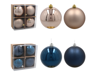 Komplet bombek 4szt 10cm granatowy/beżowy