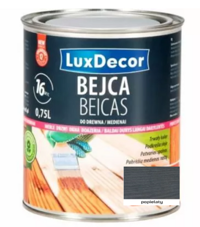 Bejca do drewna LUXDECOR popielaty 0,75L