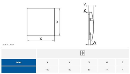 Panel do wentylatora łazienkowego Awenta System+ PEG100 ESCUDO Ø100 szklany biały